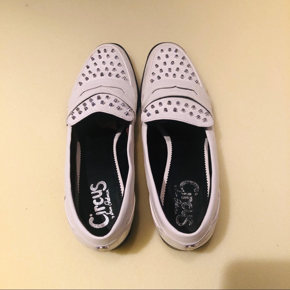 Sam Edelman White With Silver Spikes Shoes